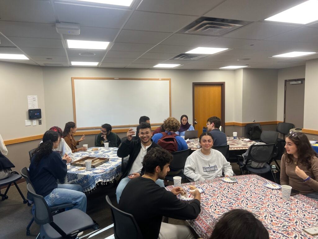 people sitting at tables