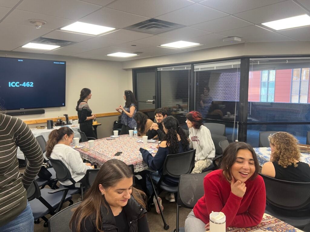 people sitting at tables